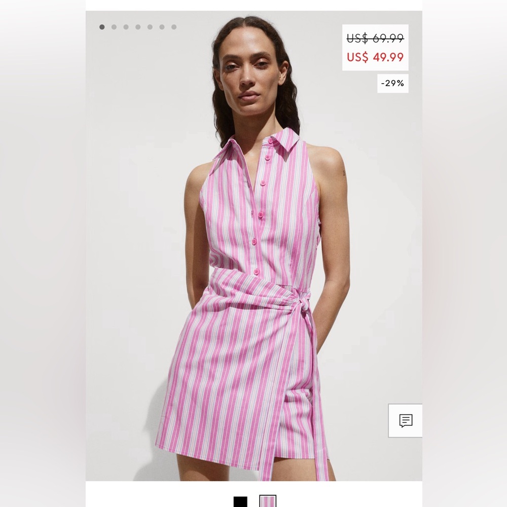 Mango Pink Stripe Dress